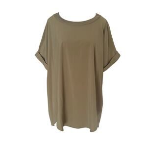 ATHLETA Olive Green Tunic Tee Womens Size 2x Oversized Relaxed Athleisure